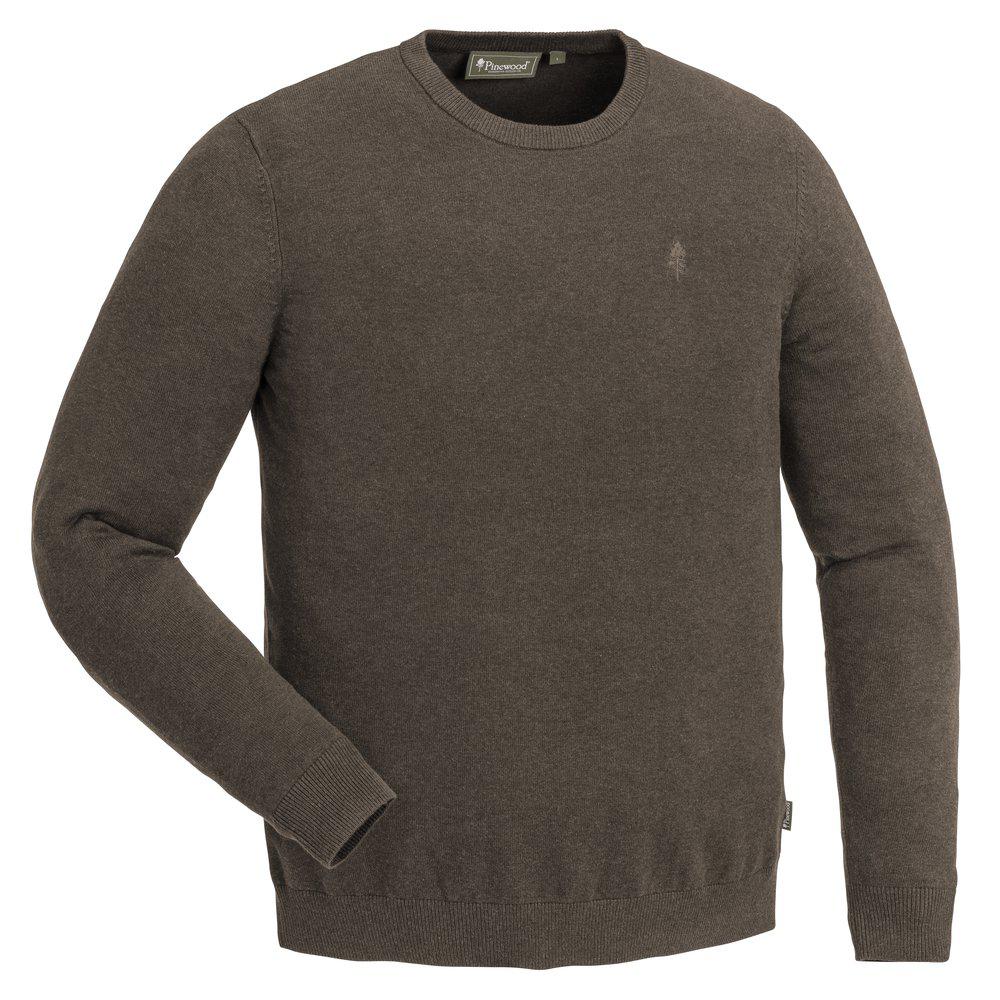 Värnamo Crewneck Knitted Sweater – Men - Brown Mix - Pinewood