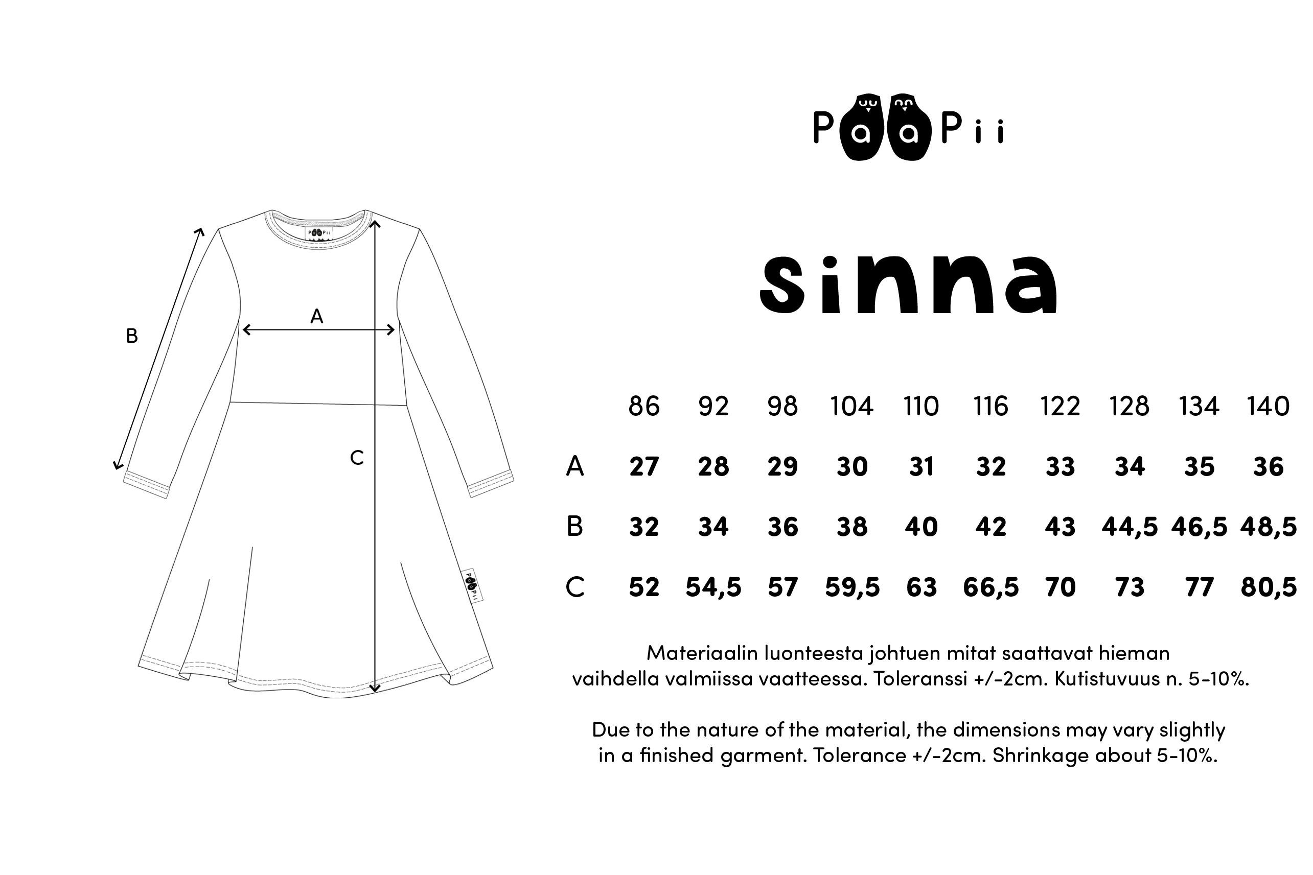 Jurk / SINNA Skater Dress Chanterelle Ochre  – Paapii Design