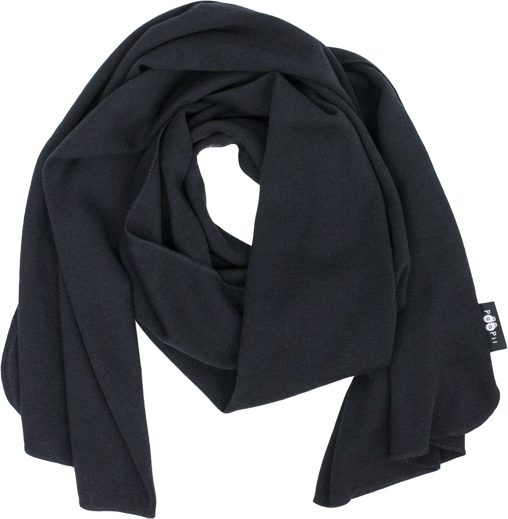 Sjaal / Scarf 100% Merinowol Black – Paapii Design