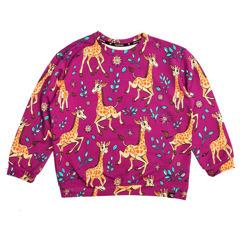 Trui / Sweatshirt Oversized Giraffes Pink - Mullido