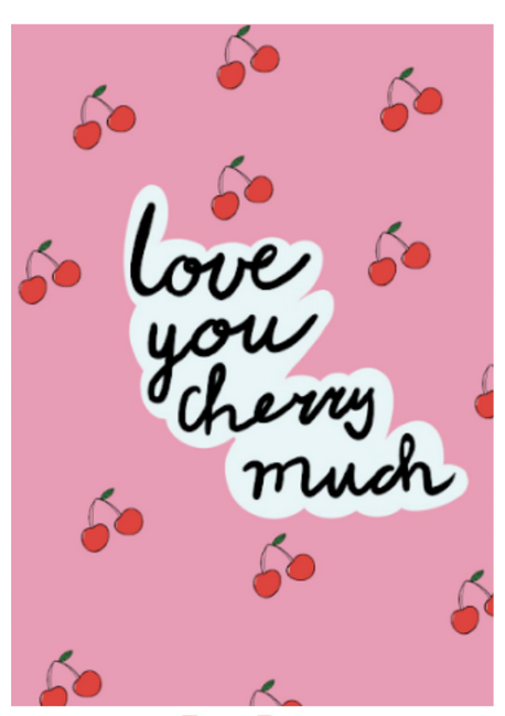 Wenskaart Love you cherry much - Aardkaart