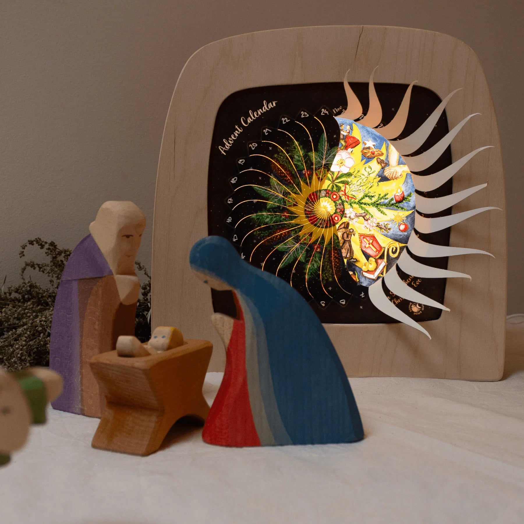 Adventskalender Sonne Mond und Erde silhoutte – Toverlux