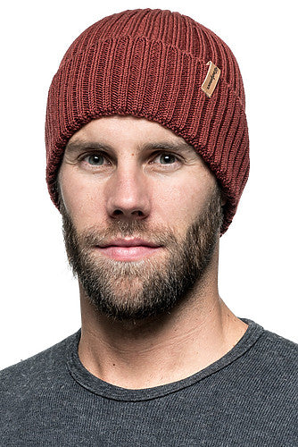 Muts / Beanie Rib Rust Red - Woolpower