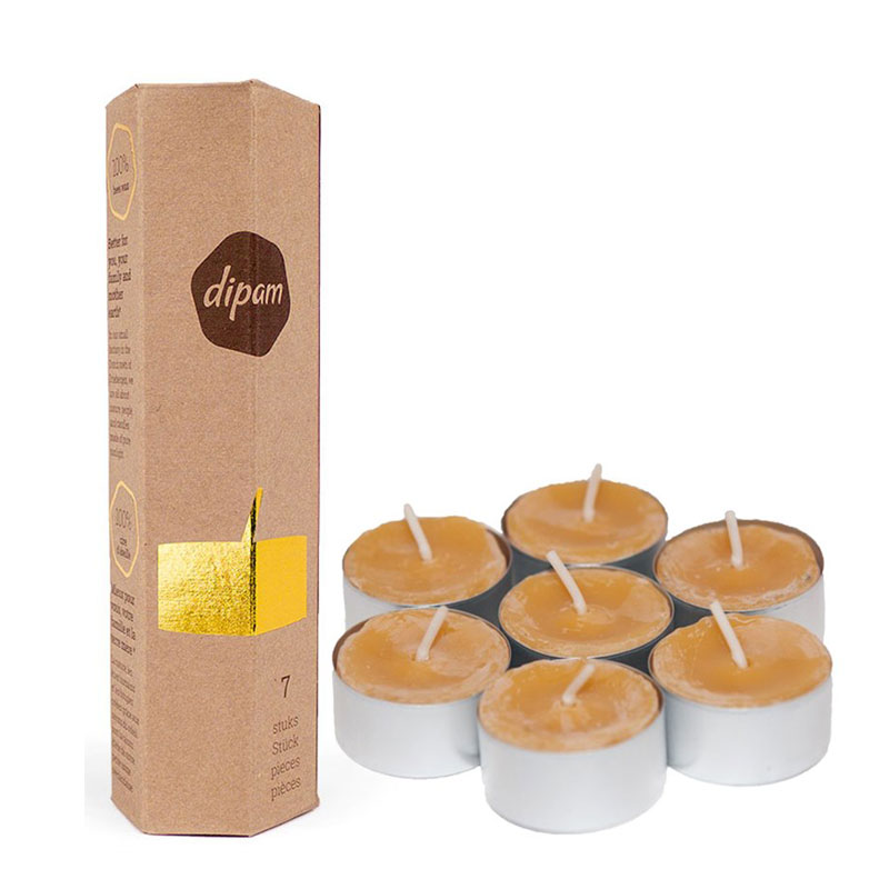 7 Theelichtjes bijenwas – Dipam