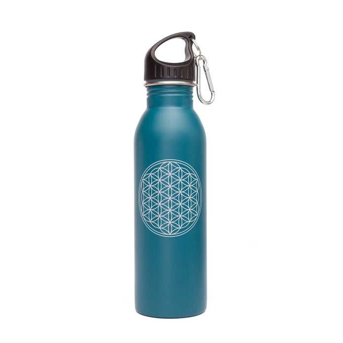 Bodhi Drinkfles RVS "Flower of Life" Petrol 700 ml - Bodynova