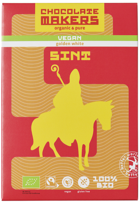 Sint Letter 40 % Vegan Golden White - Chocolate Makers