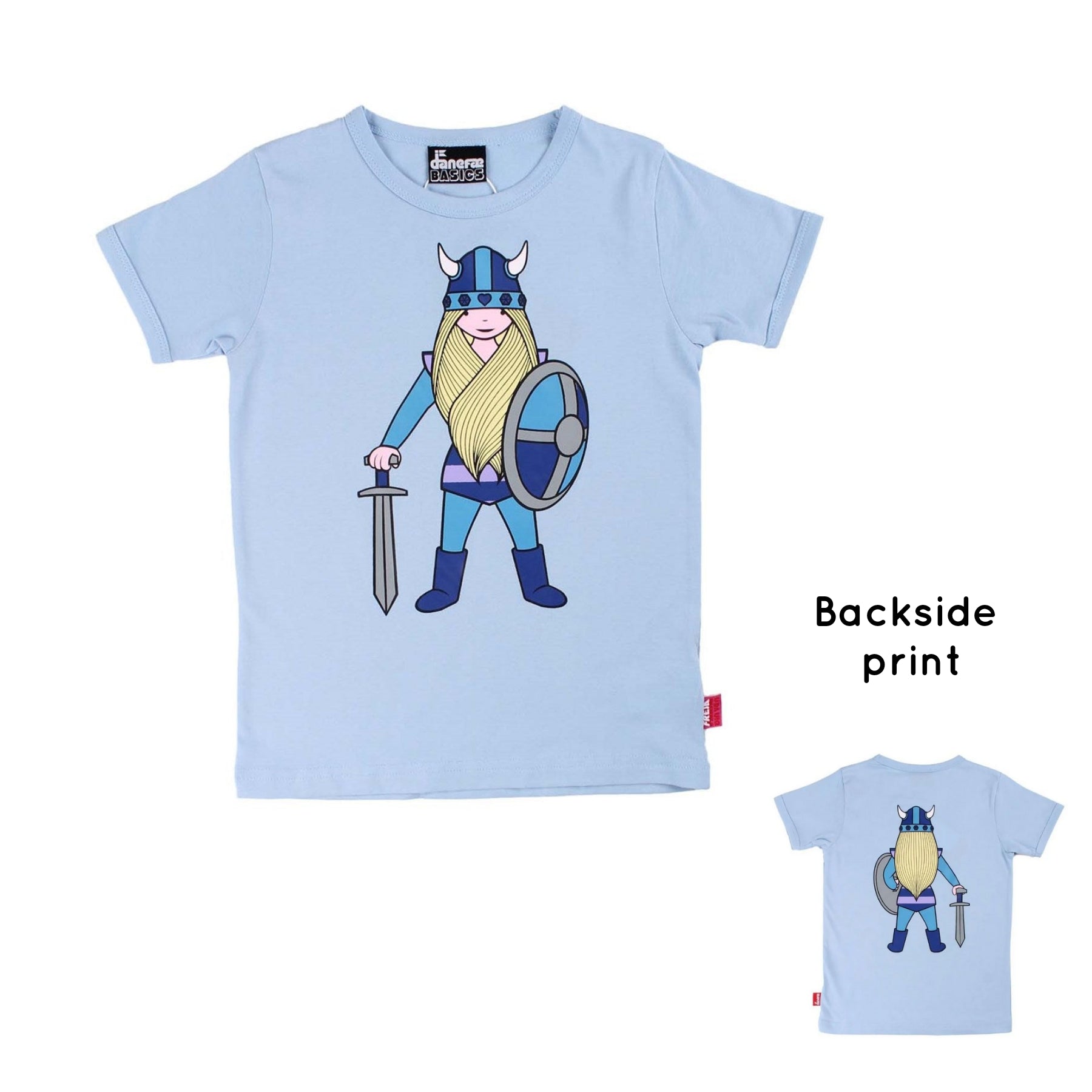 T-shirt Danebasic SS Pastel Blue FREJA - Danefae / Dyr