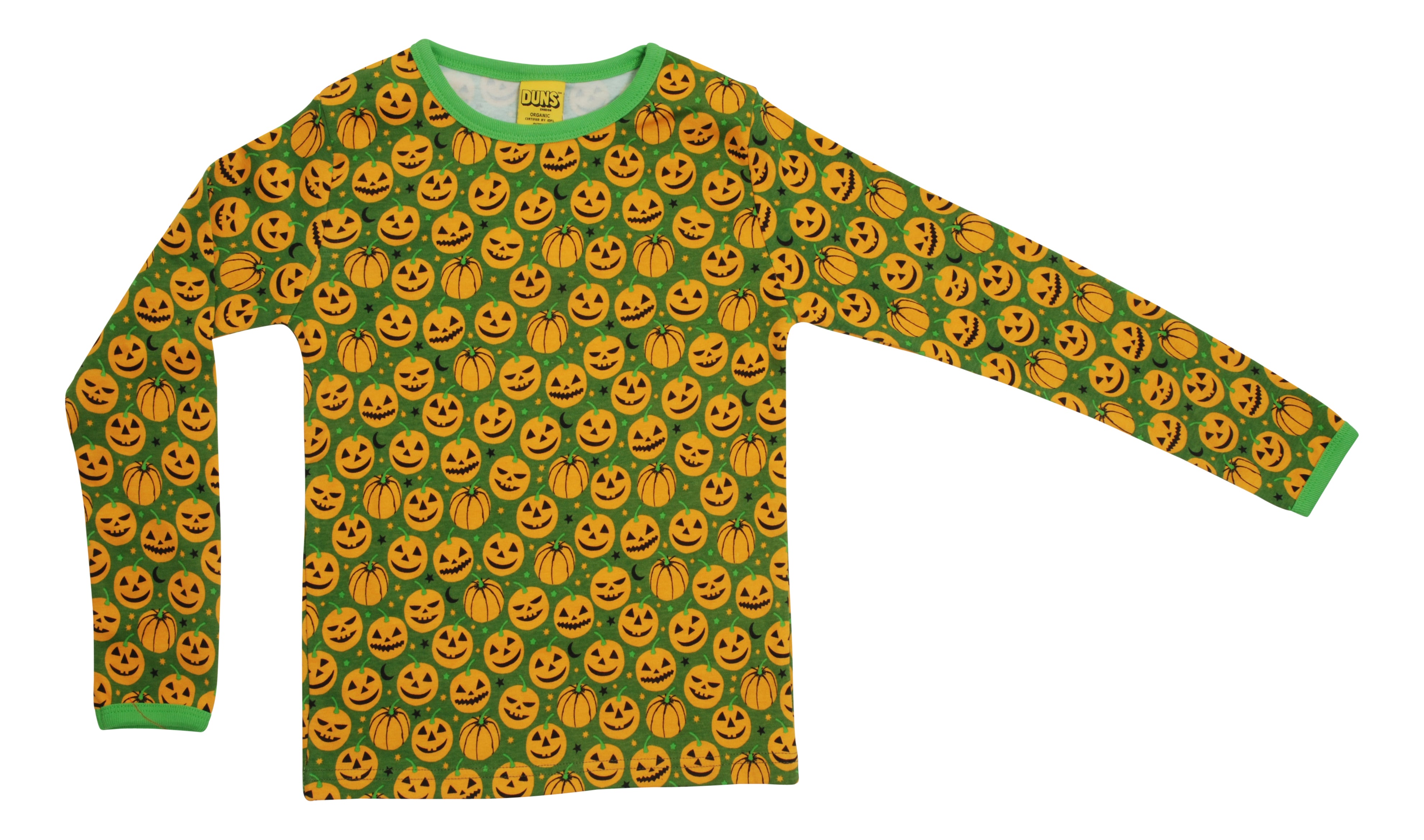 Kids Longsleeve Top Pumpkin Dark Green  - Duns Sweden