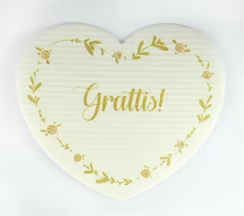 Vaatdoek / Disktrasa Hjärta Grattis (Gefeliciteerd) – Mellow Design