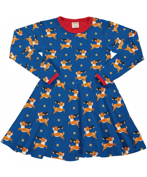 Jurk / Dress Circle LS Reindeer - Maxomorra