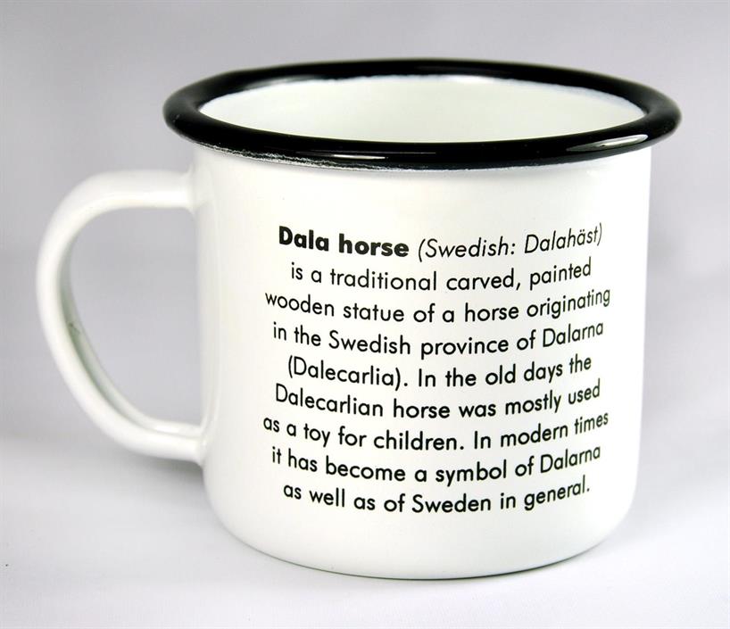 Mok / Emaljmugg Dala Horse Vit – Mellow Design