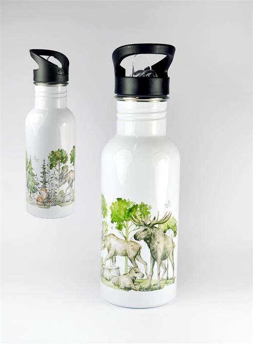 Drinkfles / Emaljvattenflaska Älg King of the forest – Mellow Design