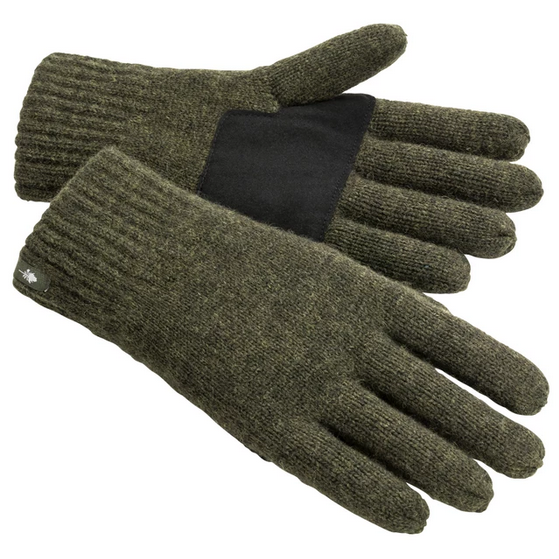 Handschoenen / Knitted Wool 5-Finger Glove with fleece lining - Green - Pinewood