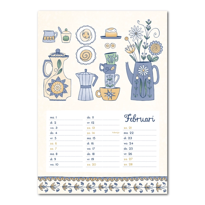 Geïllustreerde Zweden muurkalender 2027 - Studio Kvinna
