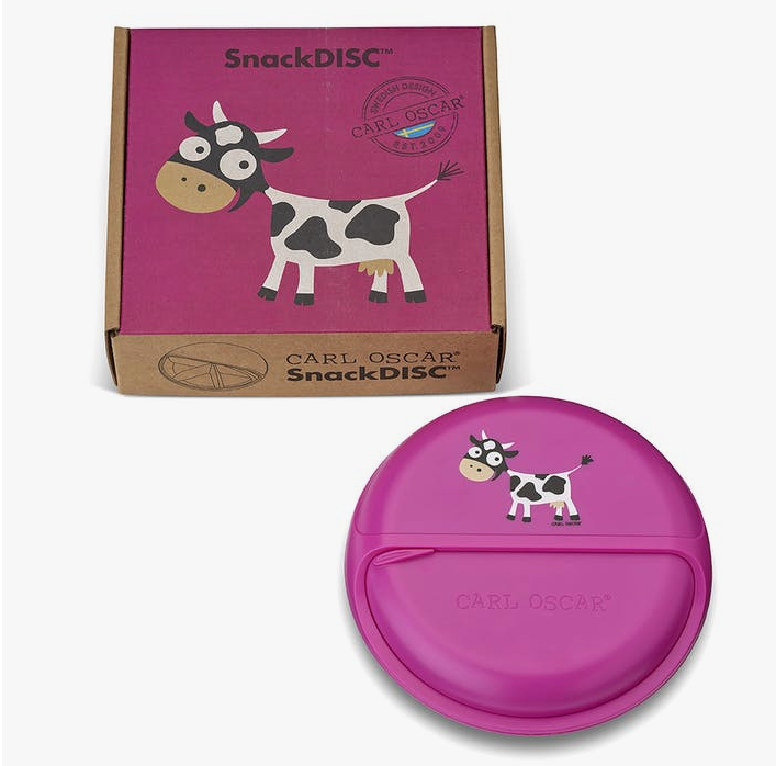Kids SnackDISC™ Snacktrommel Cow Pink – Carl Oscar