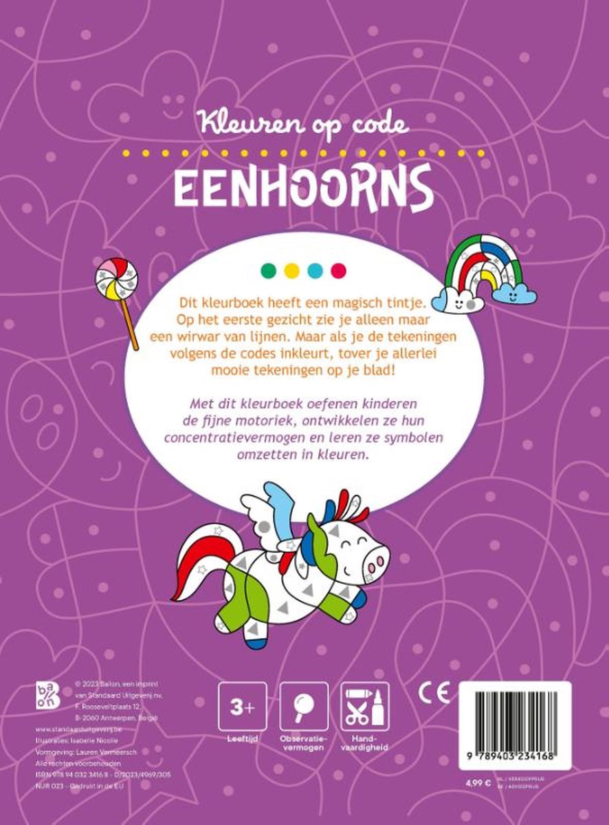 Kleuren op code: Eenhoorns 3+ - Ballon
