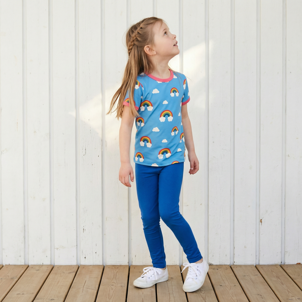 Leggings Solid Blue - Maxomorra