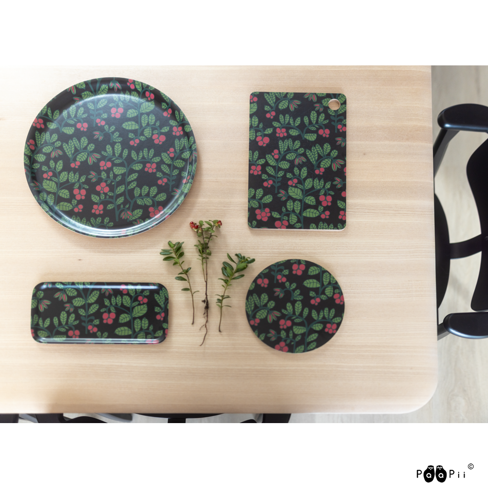 Dienblad / TRAY Lingonberry Black 35cm – Paapii Design