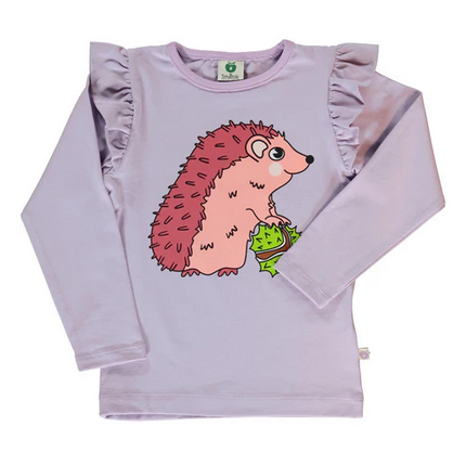 Longsleeve with hedgehogs Lila - Småfolk