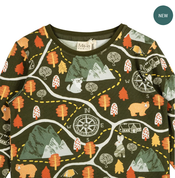 Longsleeve Map Shirt Green – Ma-ia Family