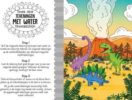 Magisch waterkleurboek - Dino's - Schubben en staarten