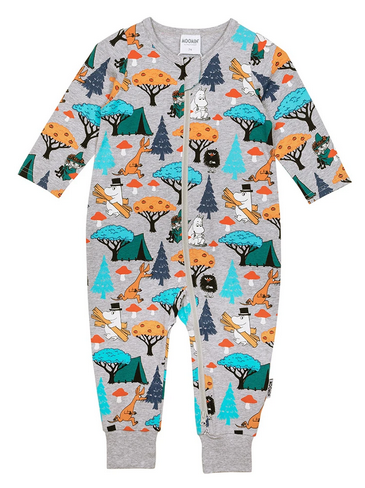 Rompersuit Mushrooms Pyjamas Grey melange – Moomin