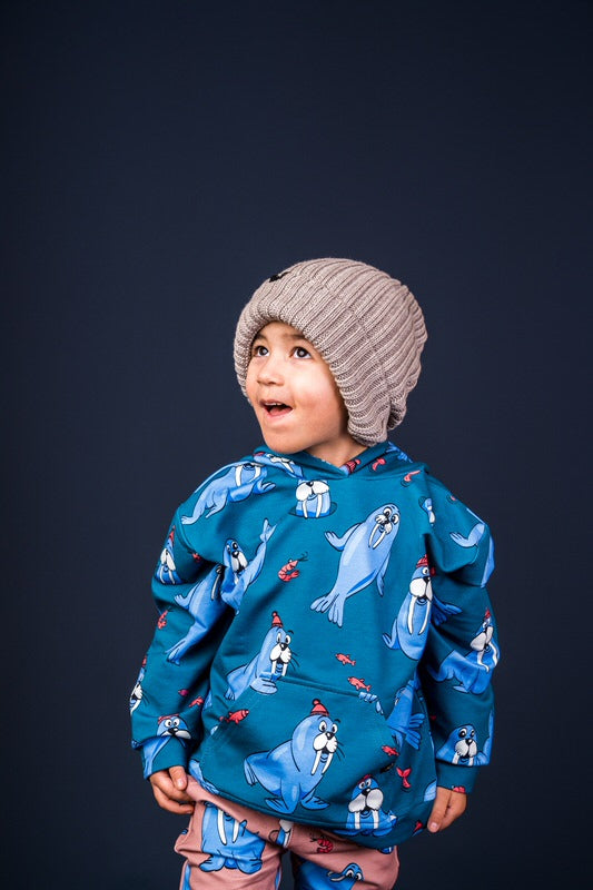 Trui / Hoodie Walrus Teal - Mullido