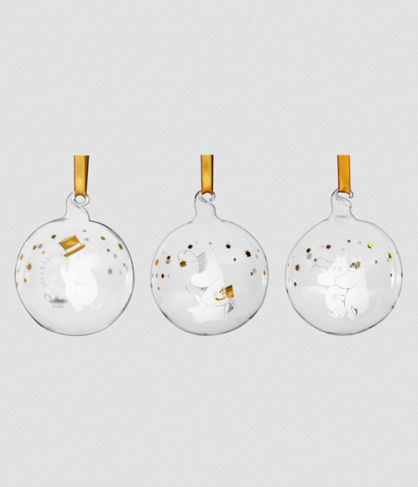 Moomin decoration balls Sparkling stars (set of 3) – Muurla