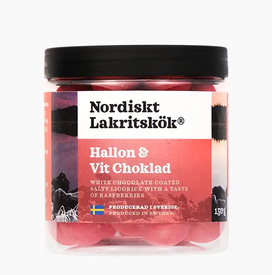Hallon & Vit choklad - Nordiskt Lakritskök