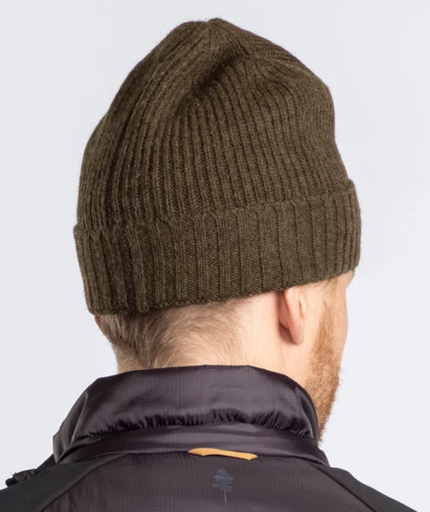 Muts / Knitted Wool Hat with fleece lining - Green - Pinewood