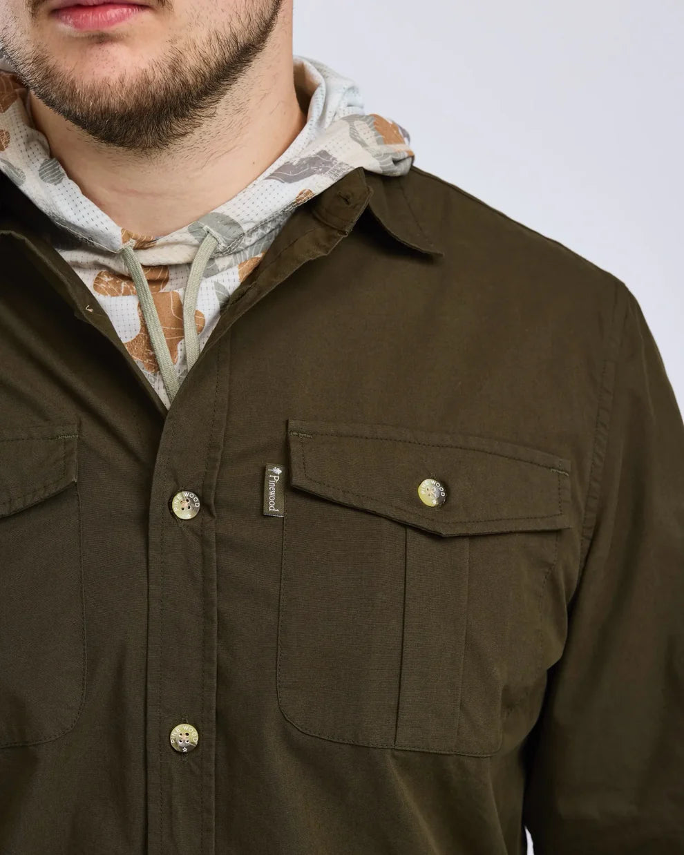 Safari L/S Shirt - Men - Moss Green - Pinewood
