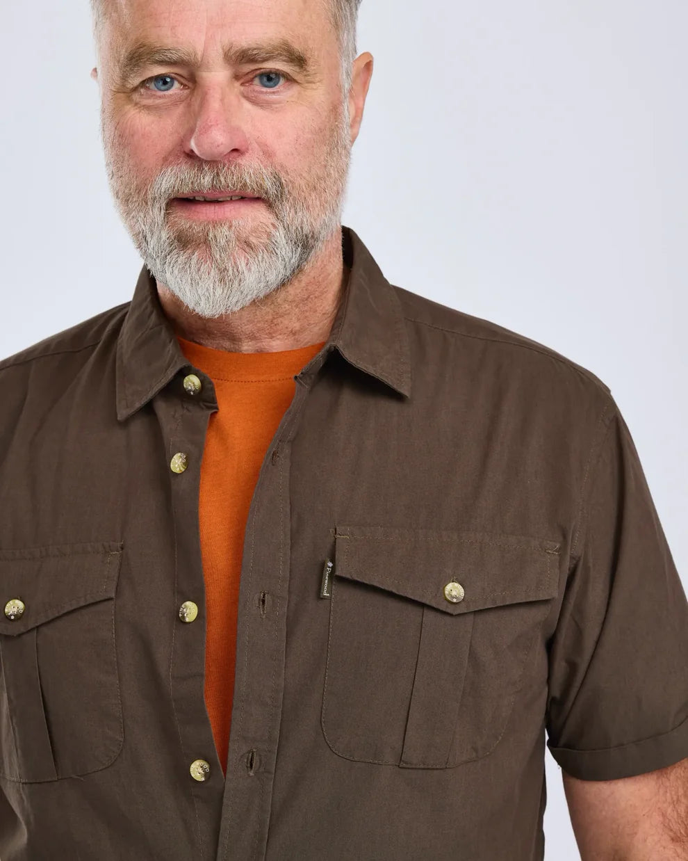 Safari S/S Shirt - Men - D. Olive - Pinewood