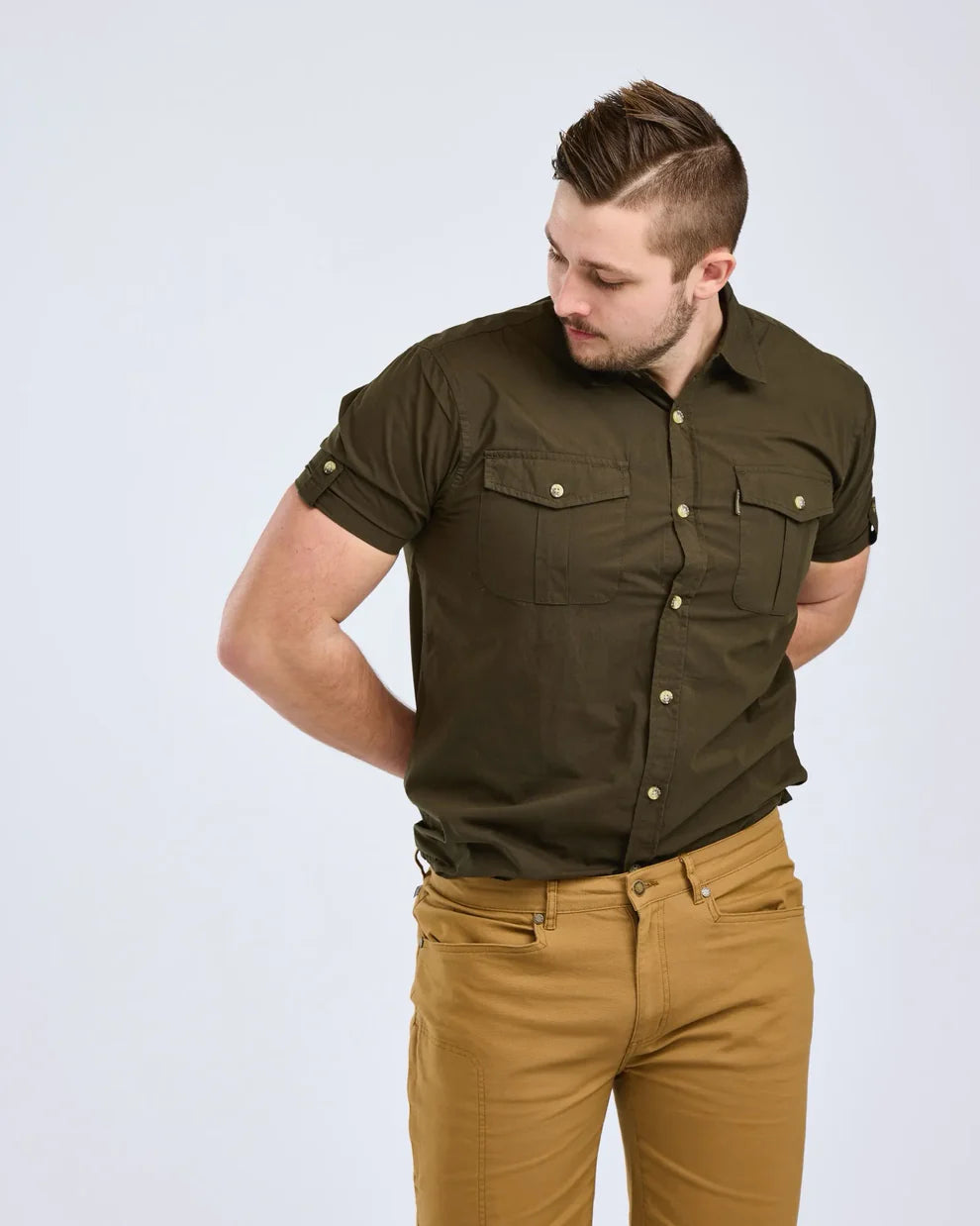 Safari S/S Shirt - Men - Moss Green - Pinewood