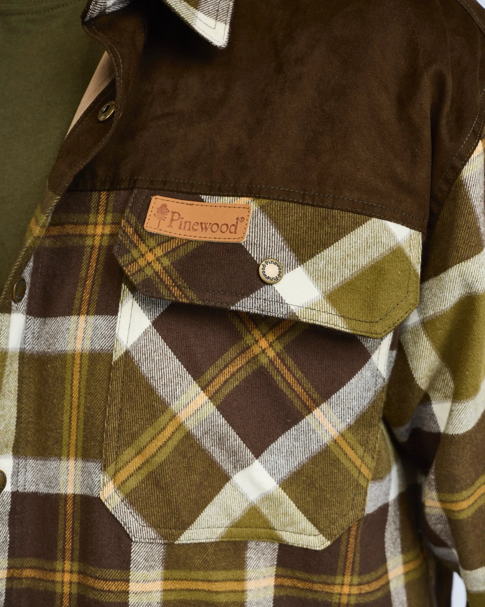 Douglas shirt - Men - Olive Green White - Pinewood