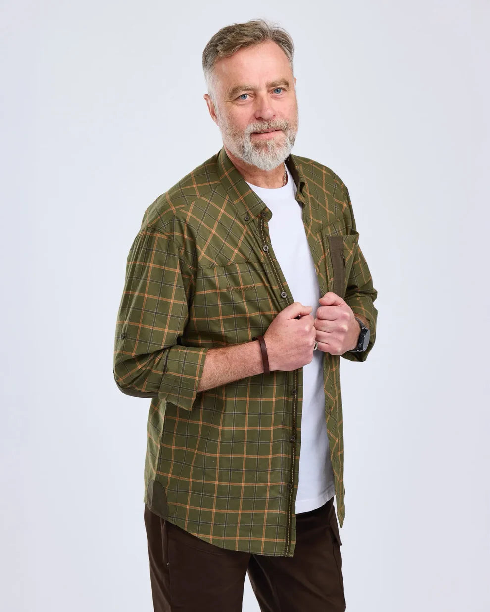 Värnamo shirt - Men - D. Green Mel - Pinewood