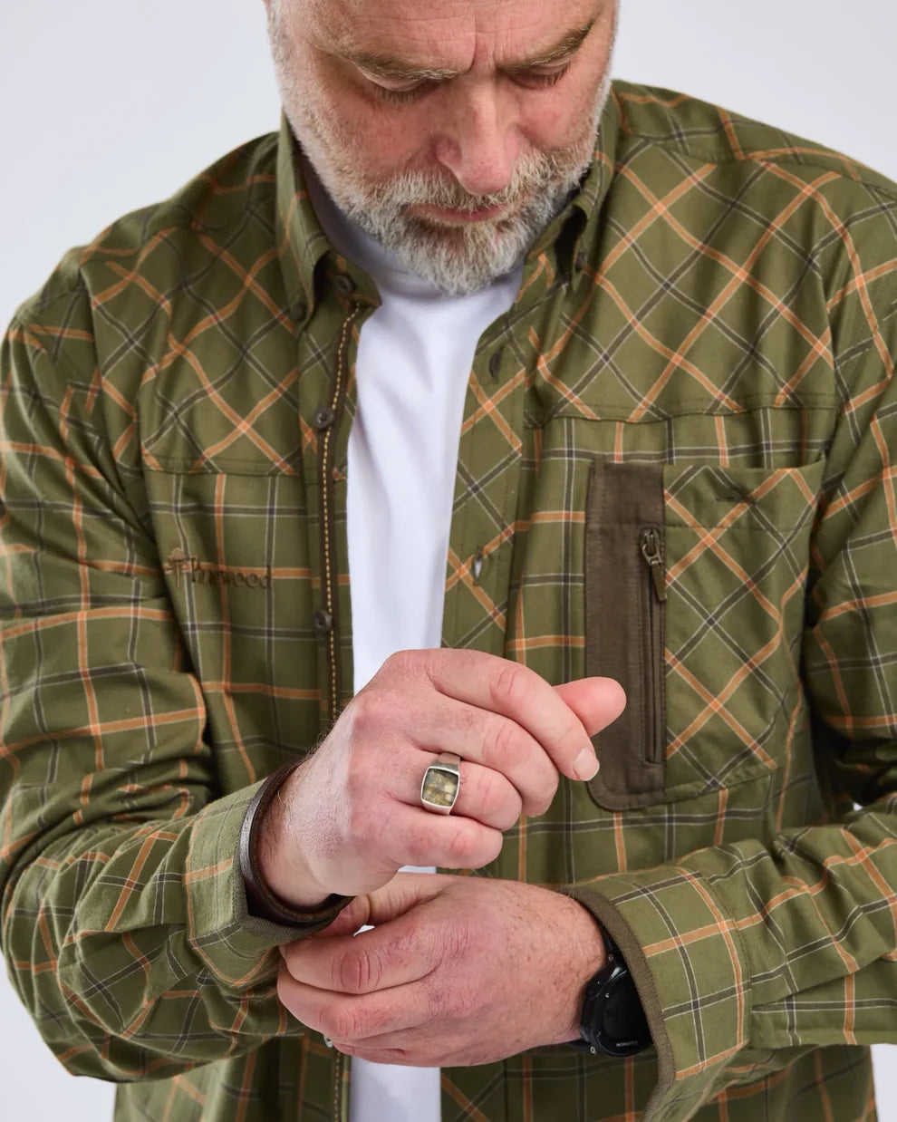 Värnamo shirt - Men - D. Green Mel - Pinewood
