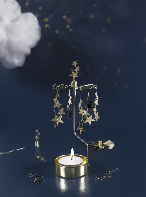 Rotary candle holder Night Sky Gold - Pluto Produkter
