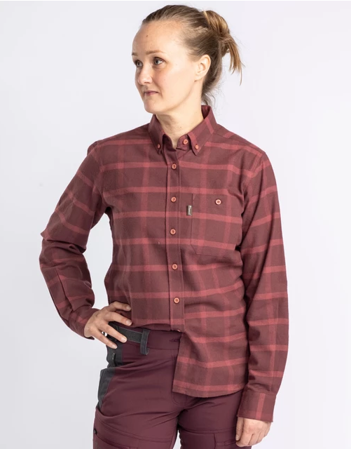 Värnamo Flannellen Shirt - Women – Dusty Dark Pink - Pinewood