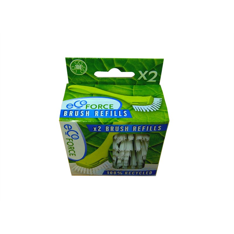 Reserveborstels 2 Pack Gerecycled Kunststof - Lichtgroen - EcoForce