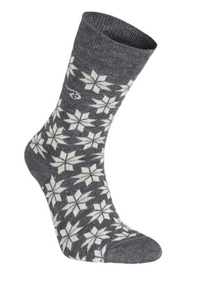 Wool Sock Snowflake (90 % merinowol) grey – Ivanhoe of Sweden