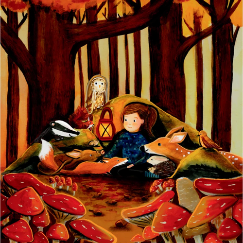 Toverplaat Stories Of The Woods - Illustrator under a blankie