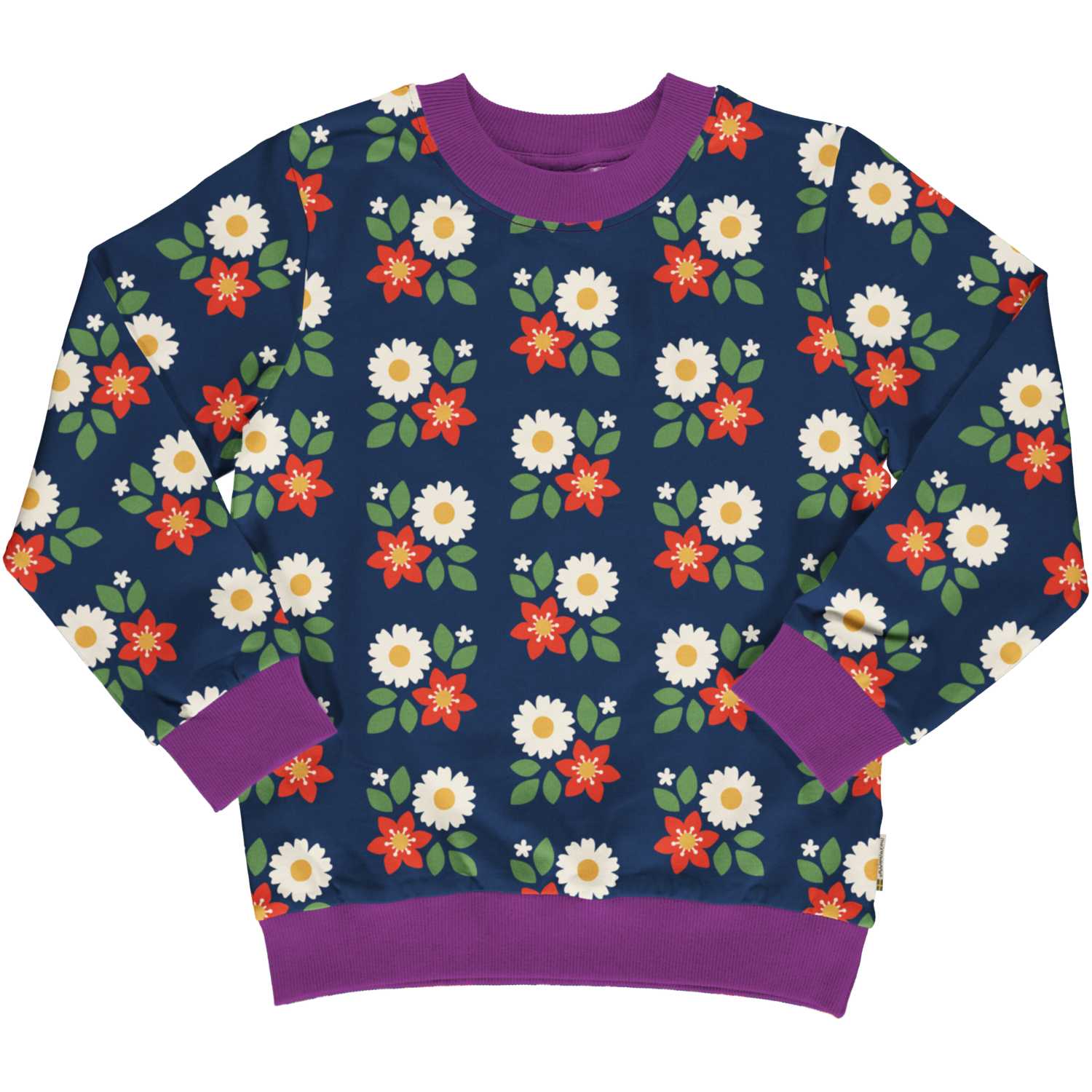 Trui / Sweater Lined Flowers - Maxomorra