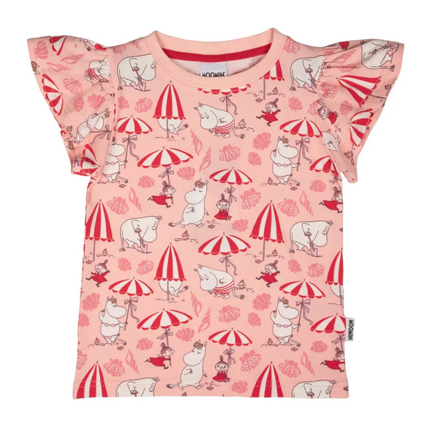Moomin Shell Beach T-shirt coral Martinex met Moomin strand print