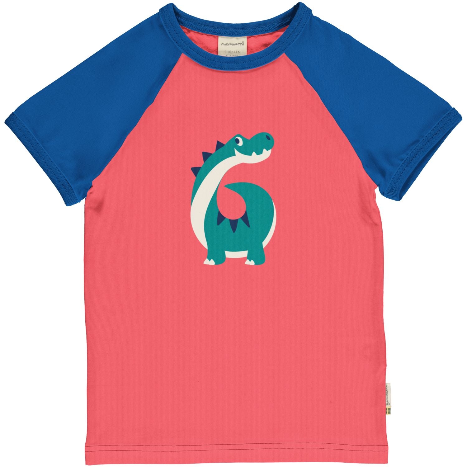 Maxomorra T-shirt jongen met cijfer 6 in dierenprint van biologisch katoen
