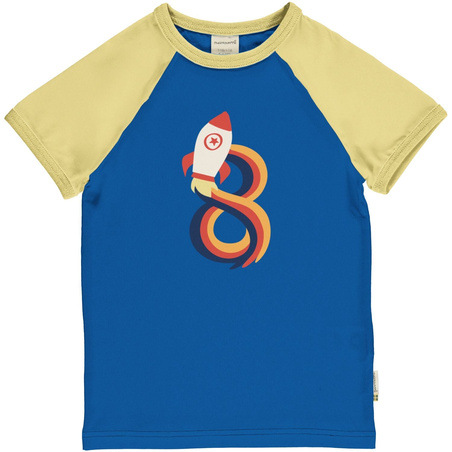 Maxomorra T-shirt jongen met cijfer 8 in dierenprint van biologisch katoen