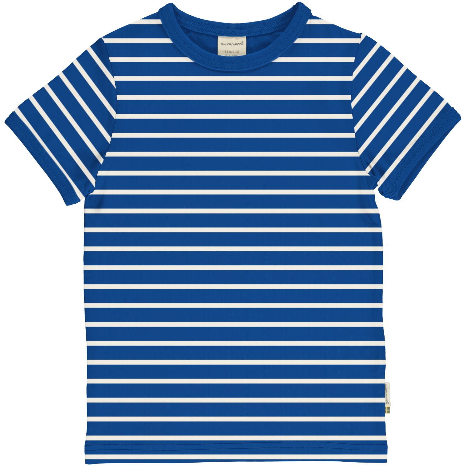 Top van Maxomorra met blauw gestreepte print van biologisch katoen