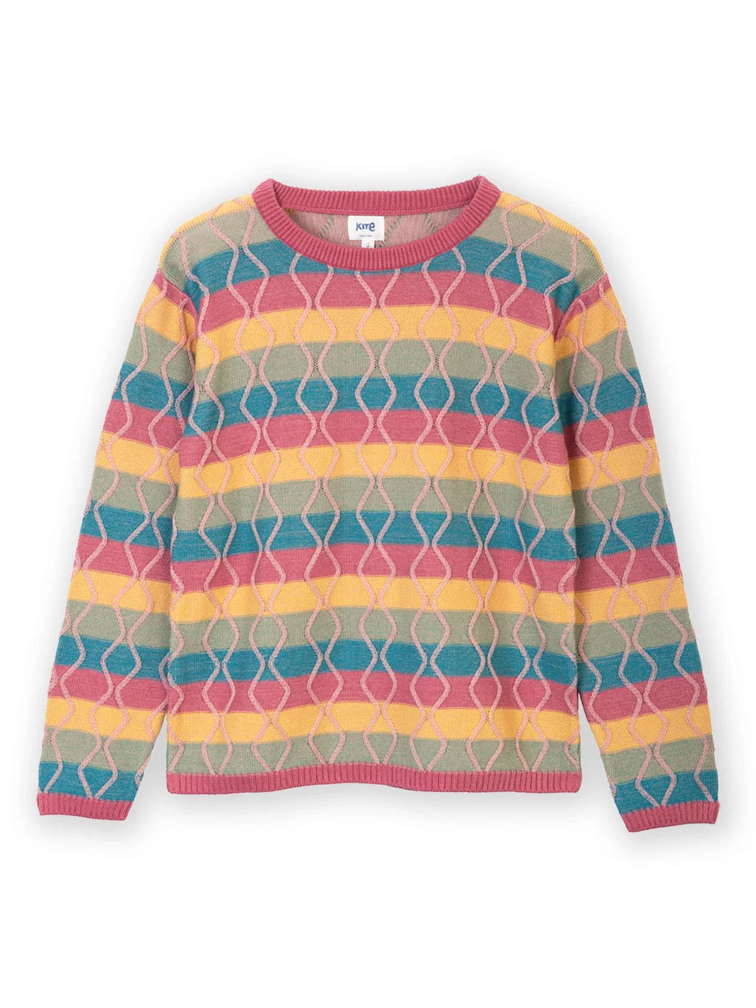 Kite Fancy Stripe Hermitage damestrui met regenboogstrepen en wijde mouwen