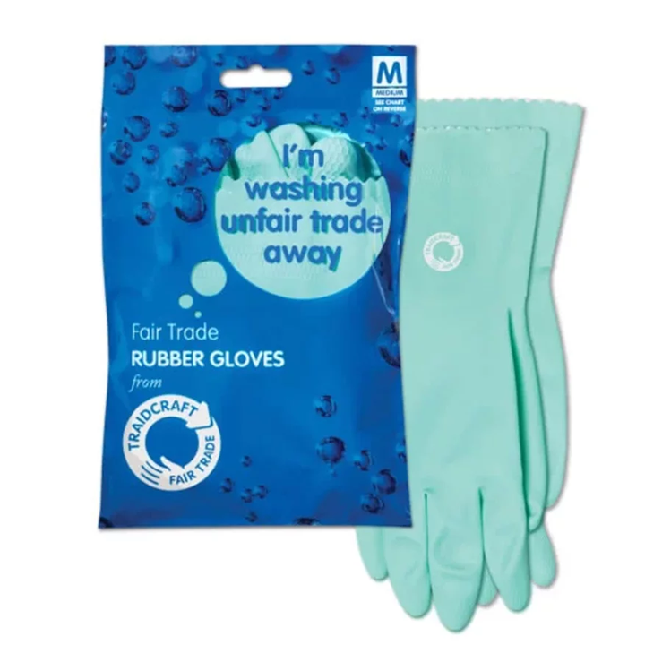 Traidcraft Fair Trade rubber handschoenen van natuurlijk latex maat M