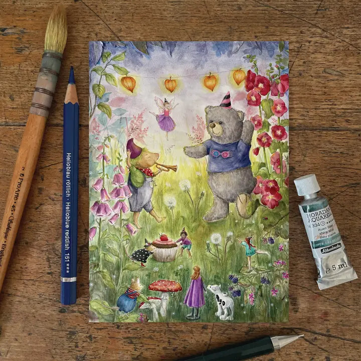 Ansichtkaart Polar's Feestje / Party – Mhairi Hellbrandt Illustrations