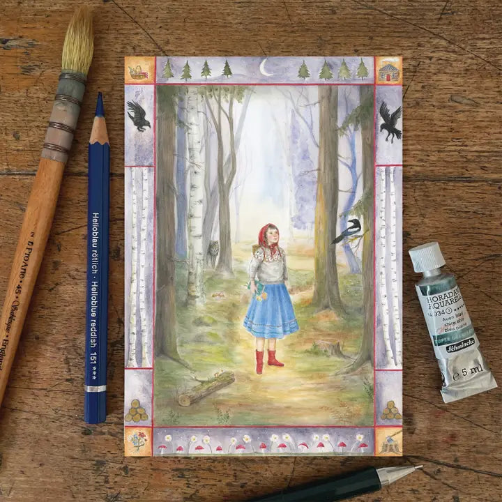 Ansichtkaart Roodkapje / Little Red Hood – Mhairi Hellbrandt Illustrations